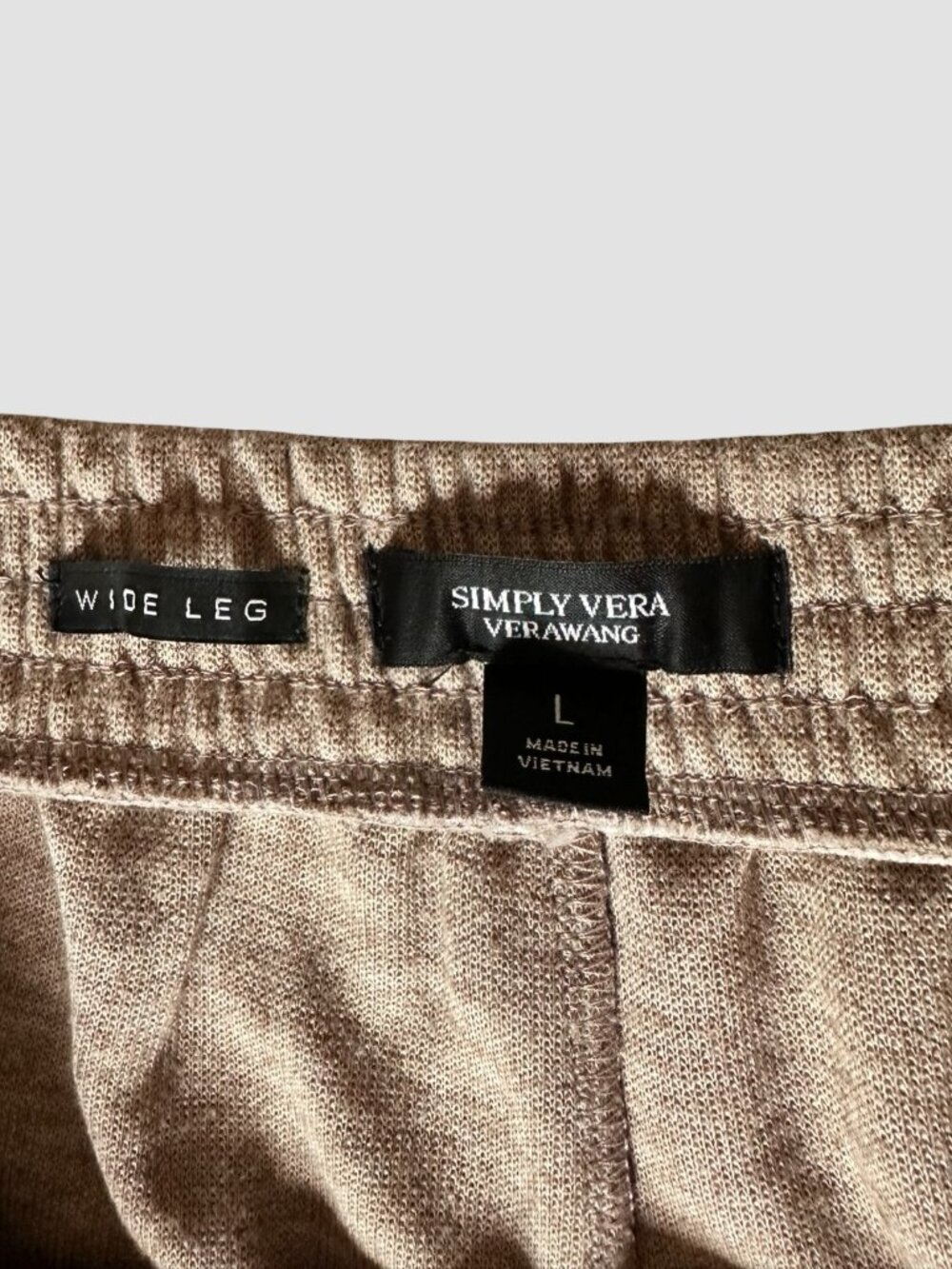 Simply Vera Vera Wang Women's L Oatmeal Wide Leg Pants NWOT Knit Pull On Comfy - Picture 6 of 10